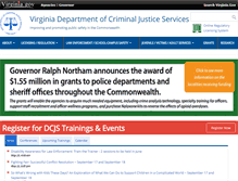 Tablet Screenshot of dcjs.virginia.gov