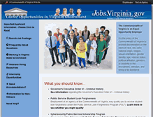 Tablet Screenshot of jobs.virginia.gov